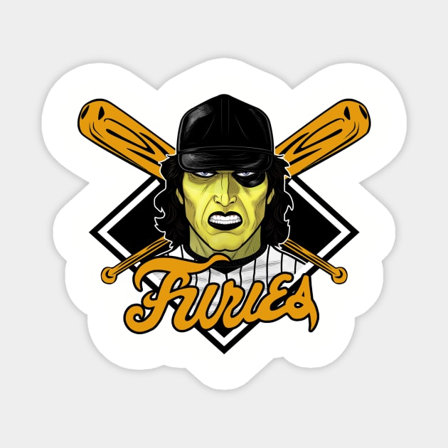 Baseball Furies (Alt Print) Sticker by Miskatonic Designs